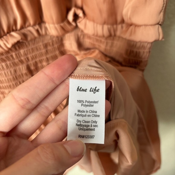 Blue Life Boho Satin High Neck Halter Flirty Smocked Waist Mini Dress - Picture 11 of 13